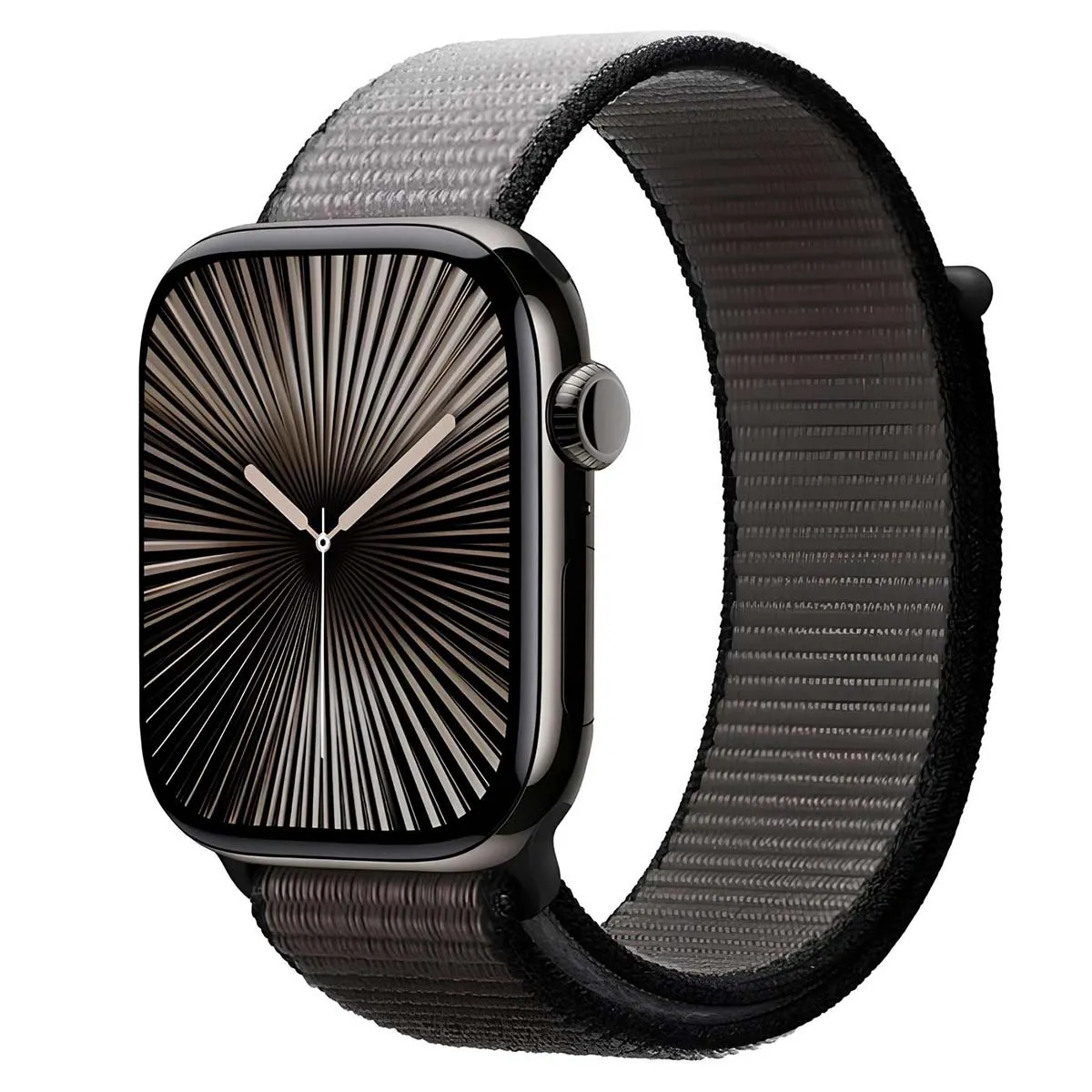 Bracelet Sport pour Watch 44 / 45 / 46 / 49mm en Nylon Tiss&eacute; Velcro Crong Gris fonc&eacute;