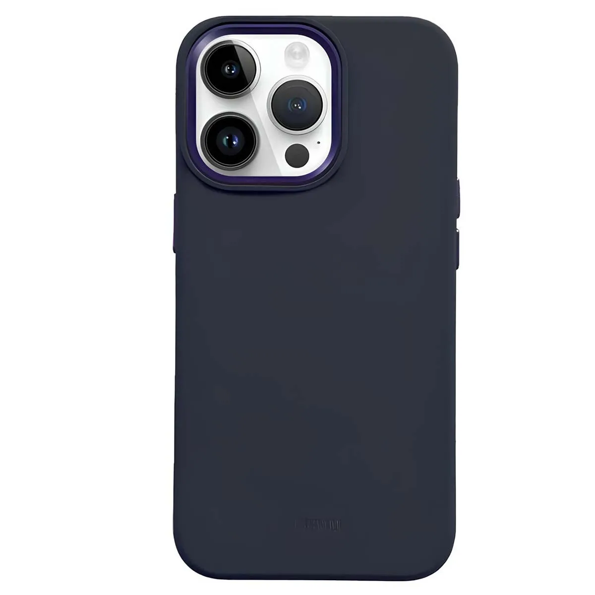 Coque pour iPhone 15 Pro MagSafe en Silicone Souple Antichocs Crong Bleu marine
