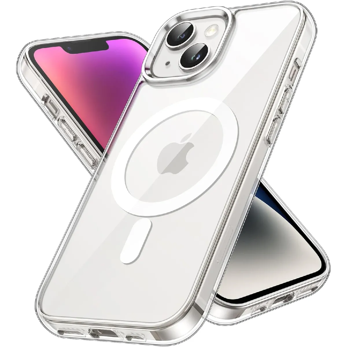 Coque Silicone Transparente Compatible Magsafe Pour iPhone 14 Plus