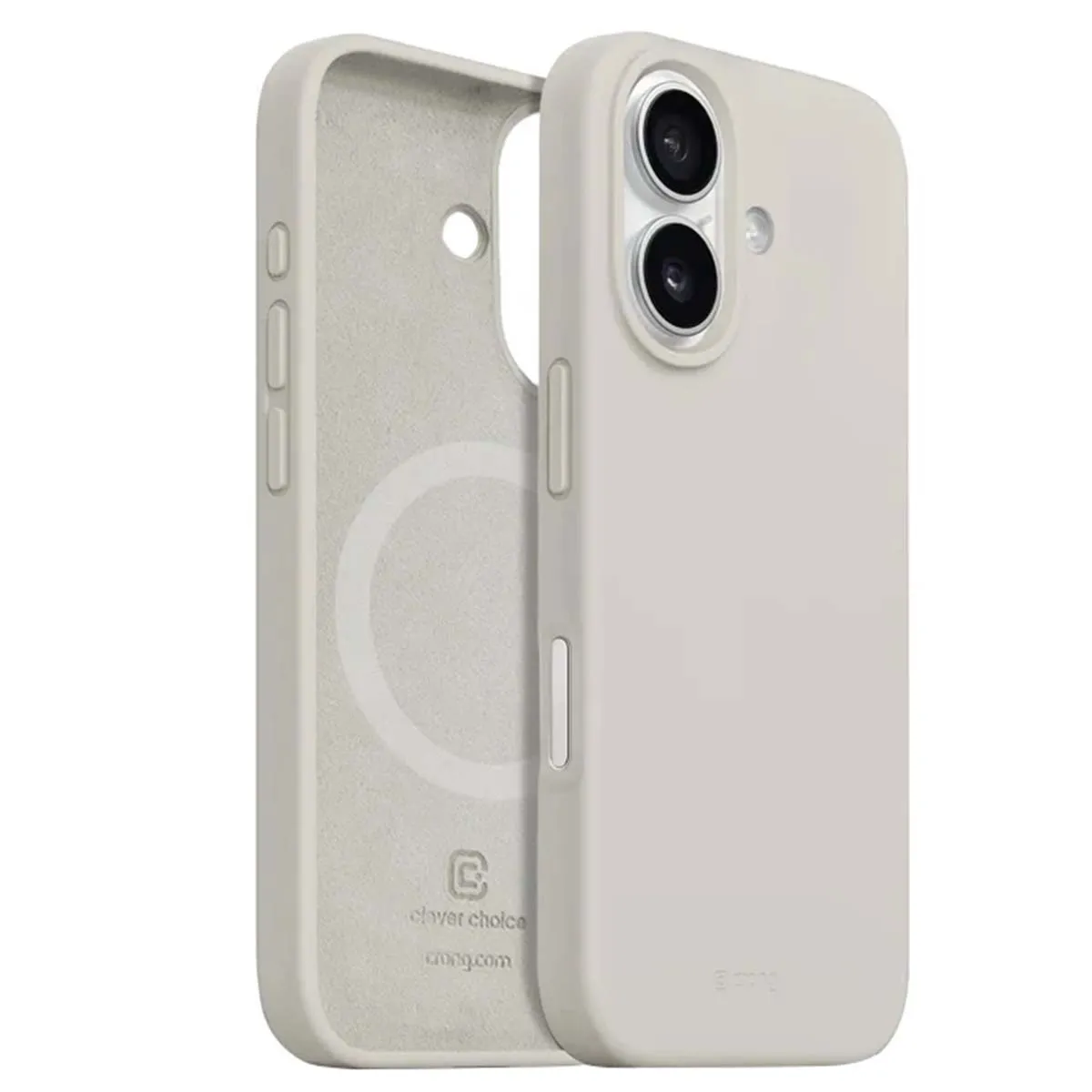 Coque pour iPhone 16 MagSafe en Silicone Souple Antichocs Crong Beige