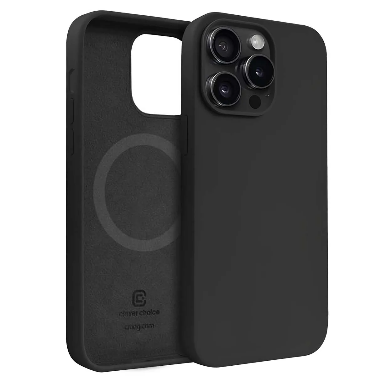Coque pour iPhone 16 Pro MagSafe en Silicone Souple Antichocs Crong Noir