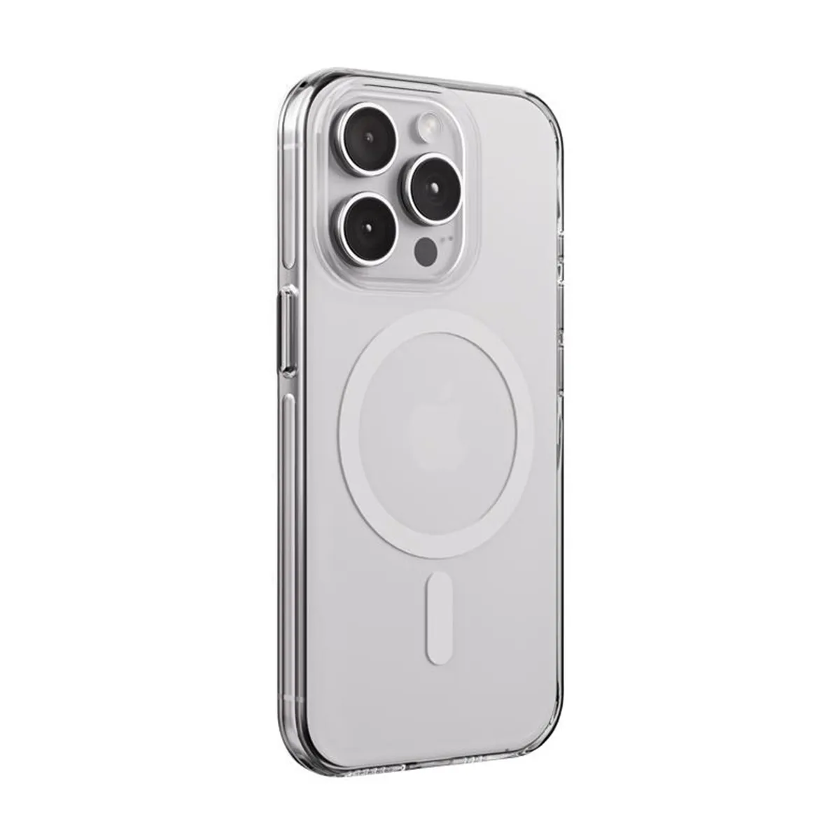 Coque pour iPhone 15 Pro MagSafe Rigide Antichocs Ol&eacute;ophobe Crong Blanc