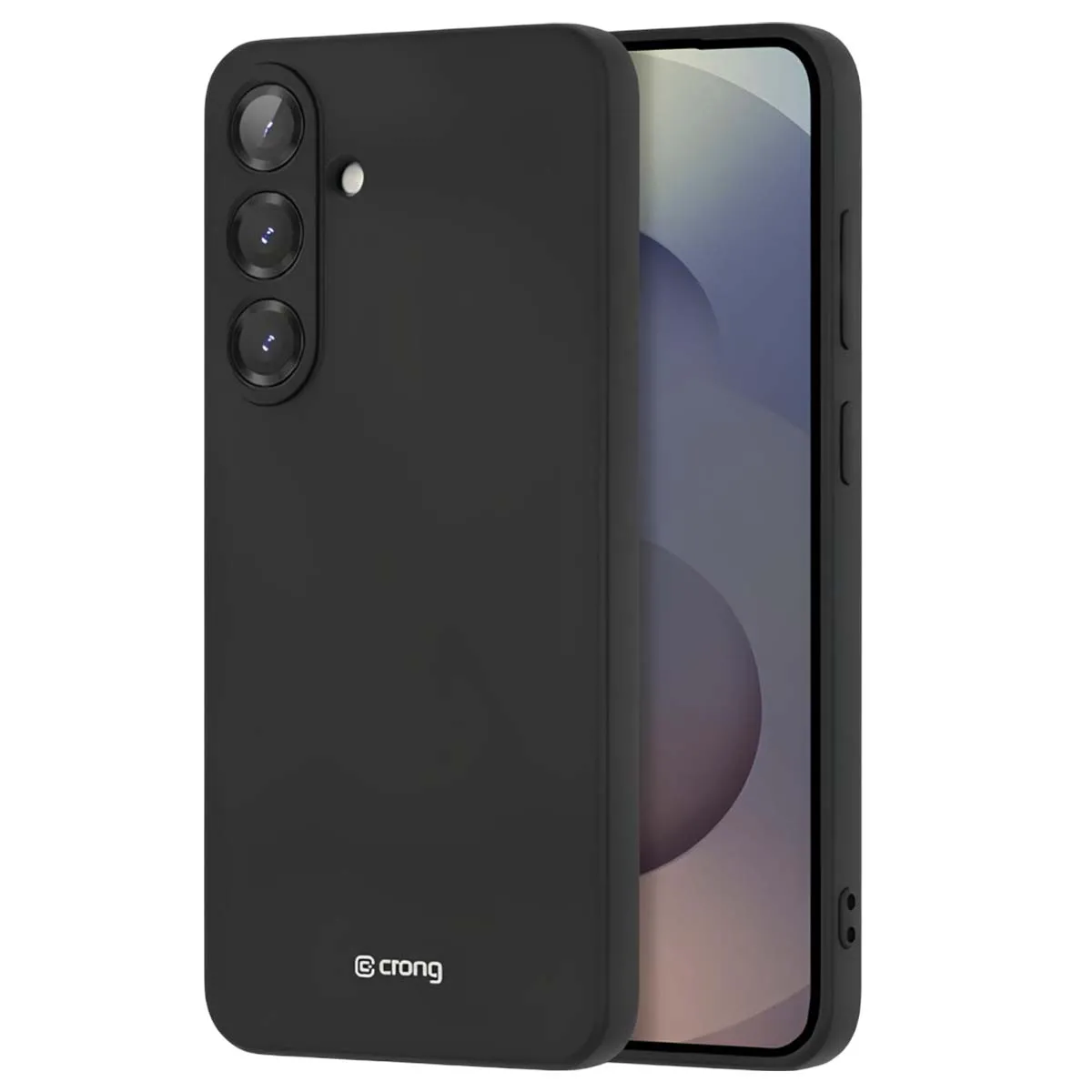 Crong Coque en Silicone Liquide pour Samsung Galaxy S25+ Anti-Choc Flexible Noir