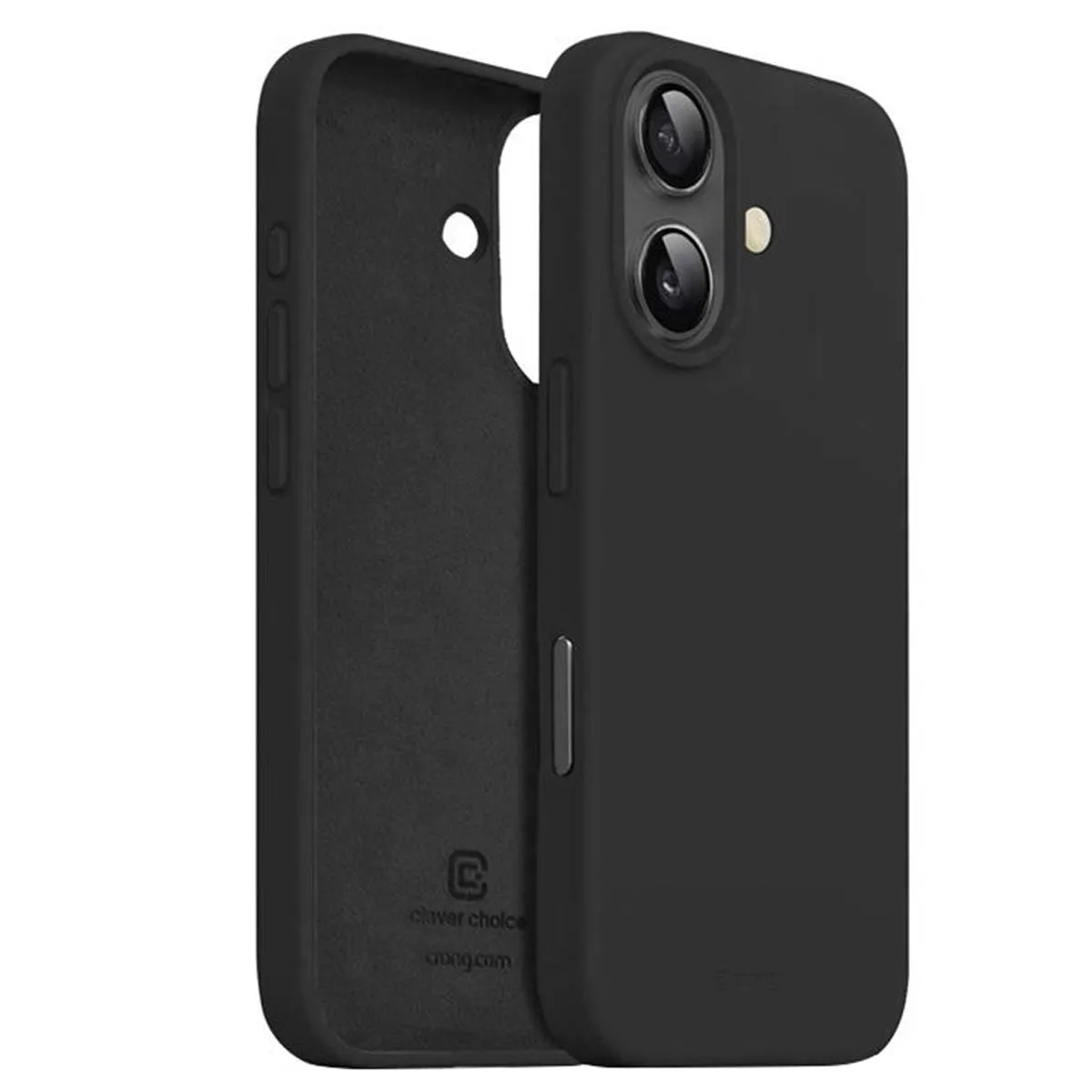 Coque pour iPhone 16 Plus MagSafe en Silicone Souple Antichocs Crong Noir