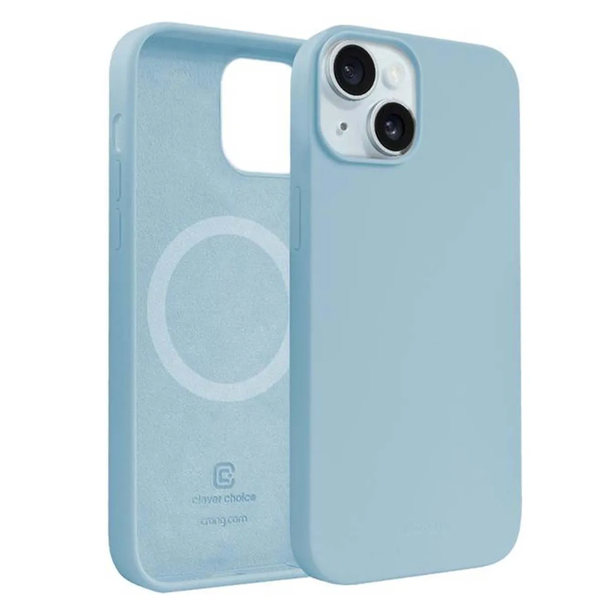 Coque pour iPhone 15 MagSafe en Silicone Souple Antichocs Crong Bleu