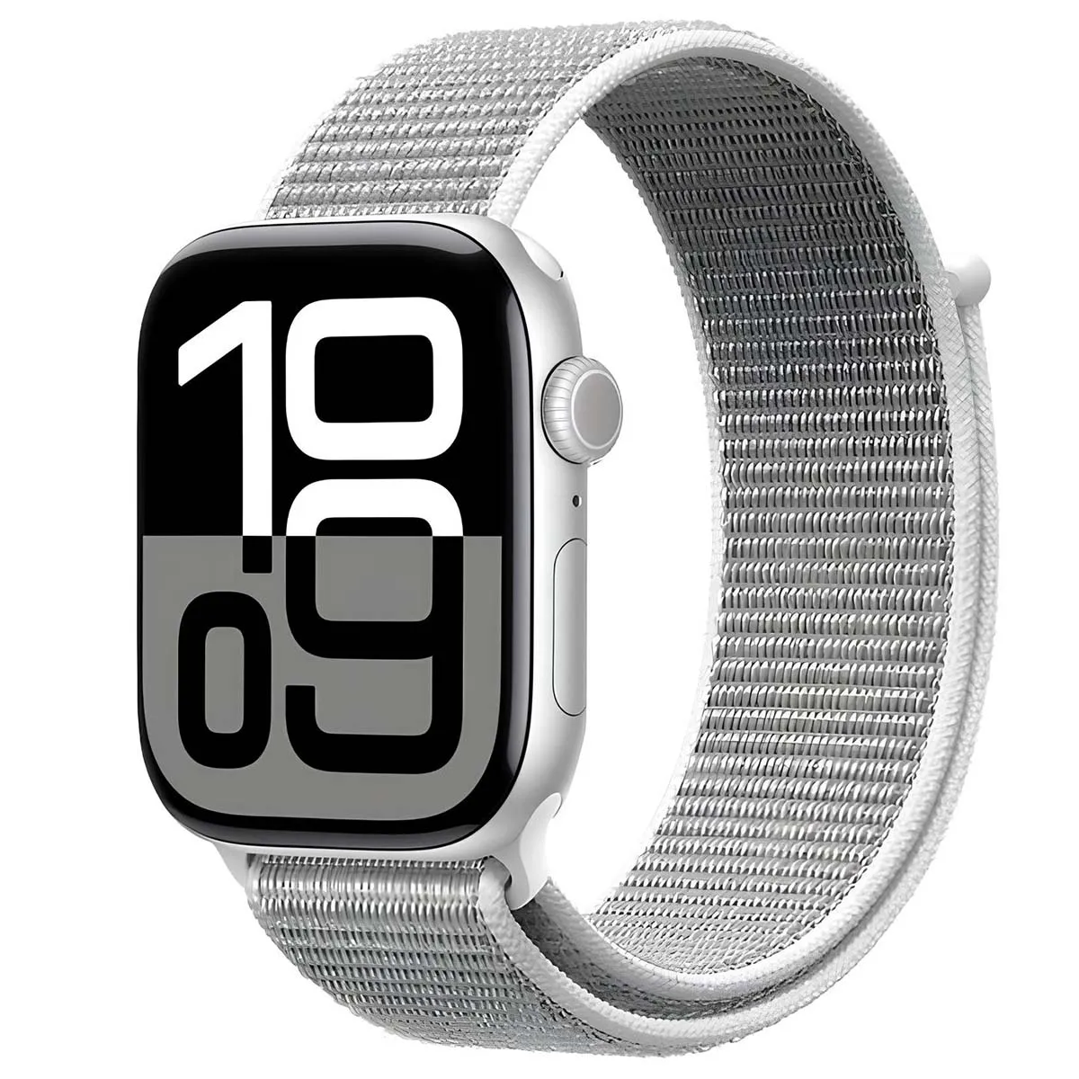 Crong Bracelet Sport pour Apple Watch 44 / 45 / 46 / 49mm en Nylon Tiss&eacute; Velcro Gris