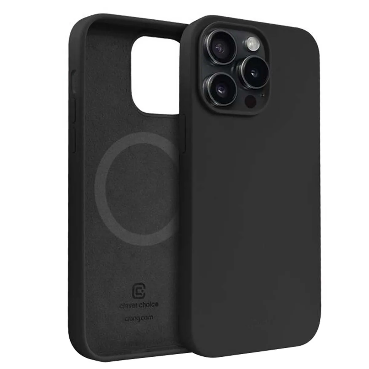 Coque pour iPhone 15 Pro MagSafe en Silicone Souple Antichocs Crong Noir