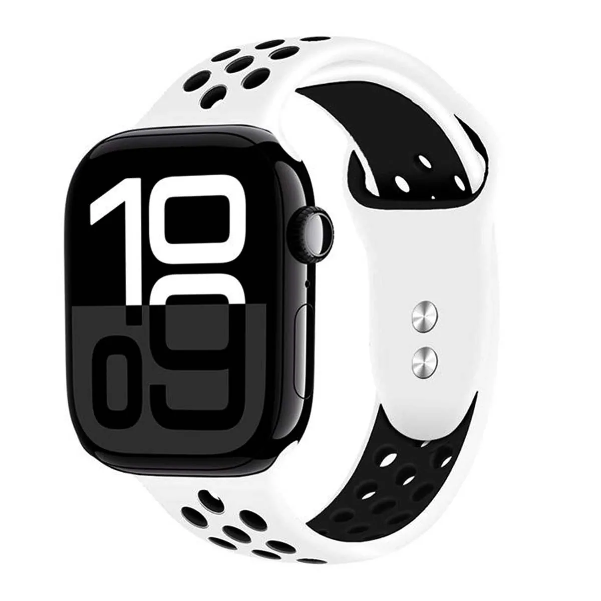 Crong duo sport - bracelet pour apple watch 38404142 mm blancnoir CRG40DSBWHI 