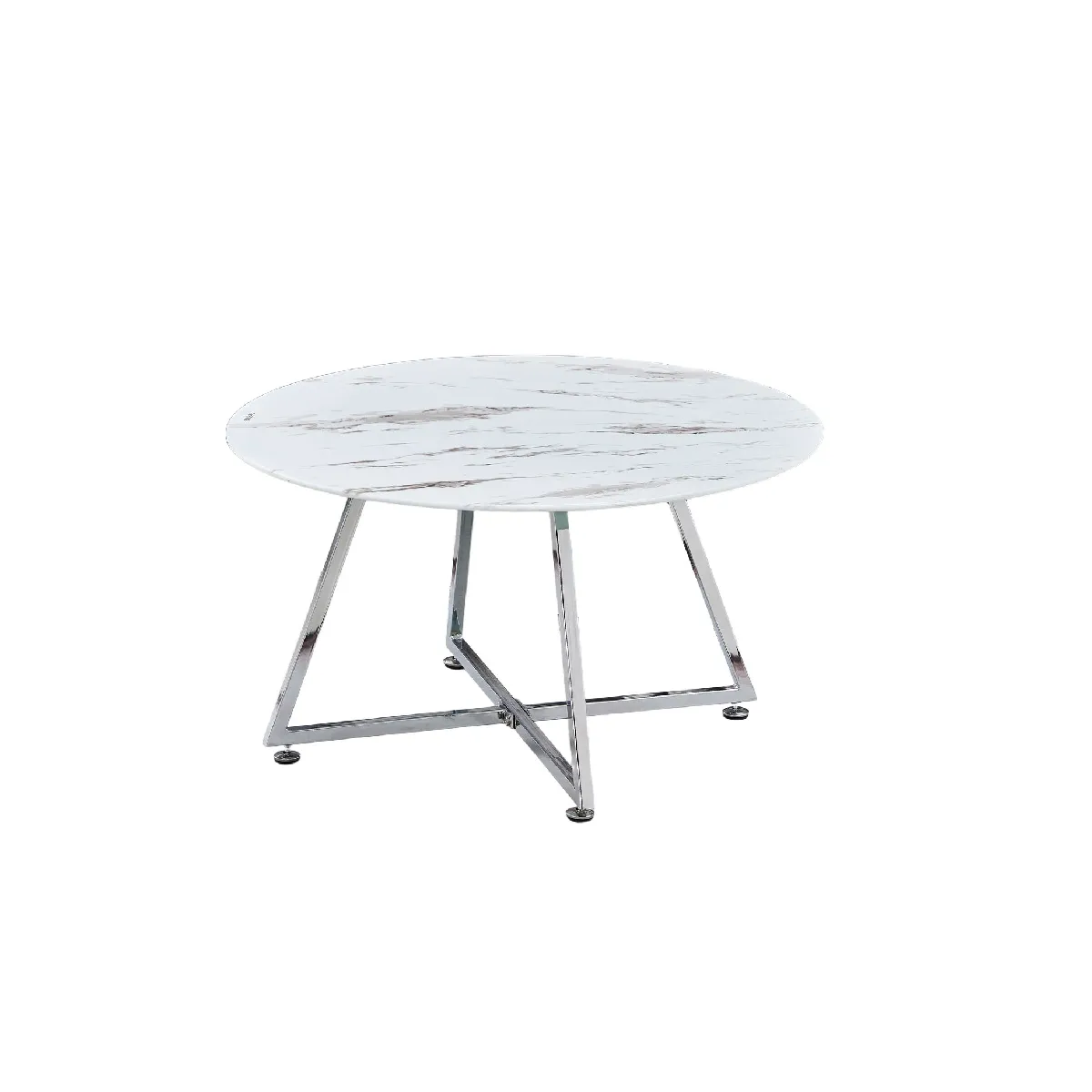 Comparer les prix de Table basse HELOISE Chrome et plateau en verre 80x45 cm