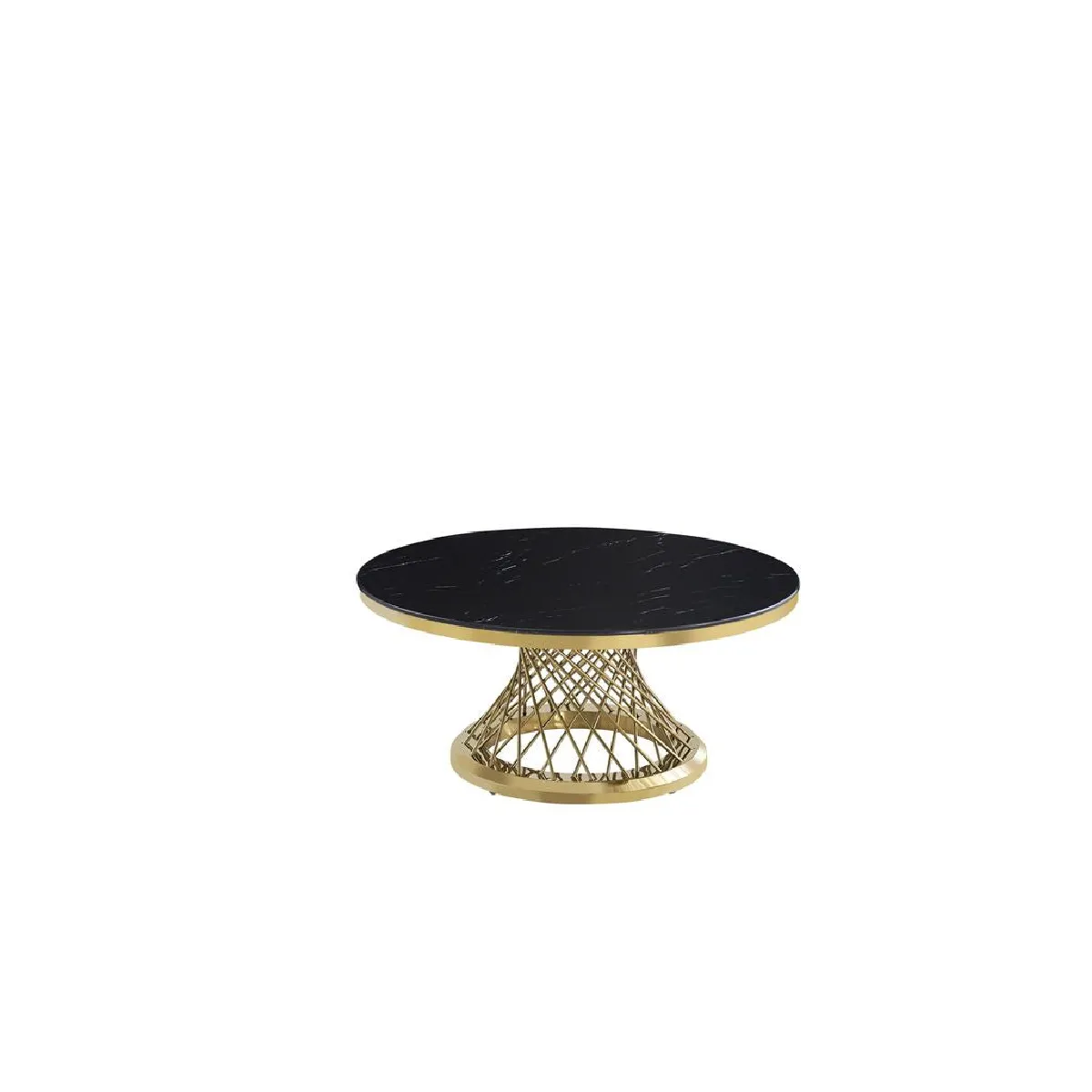 Meilleurs prix pour Table basse Deluxe Gold plateau en verre marbré d100 cm