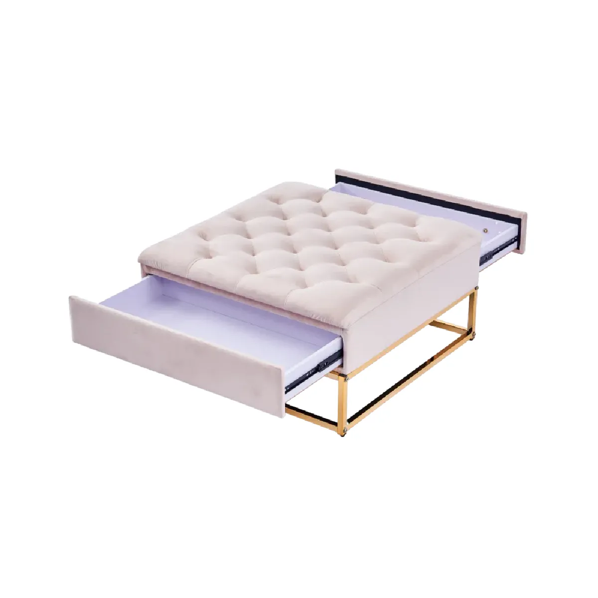 Meilleurs prix pour Table Basse rangements TIROIRS plateau velours capitonné