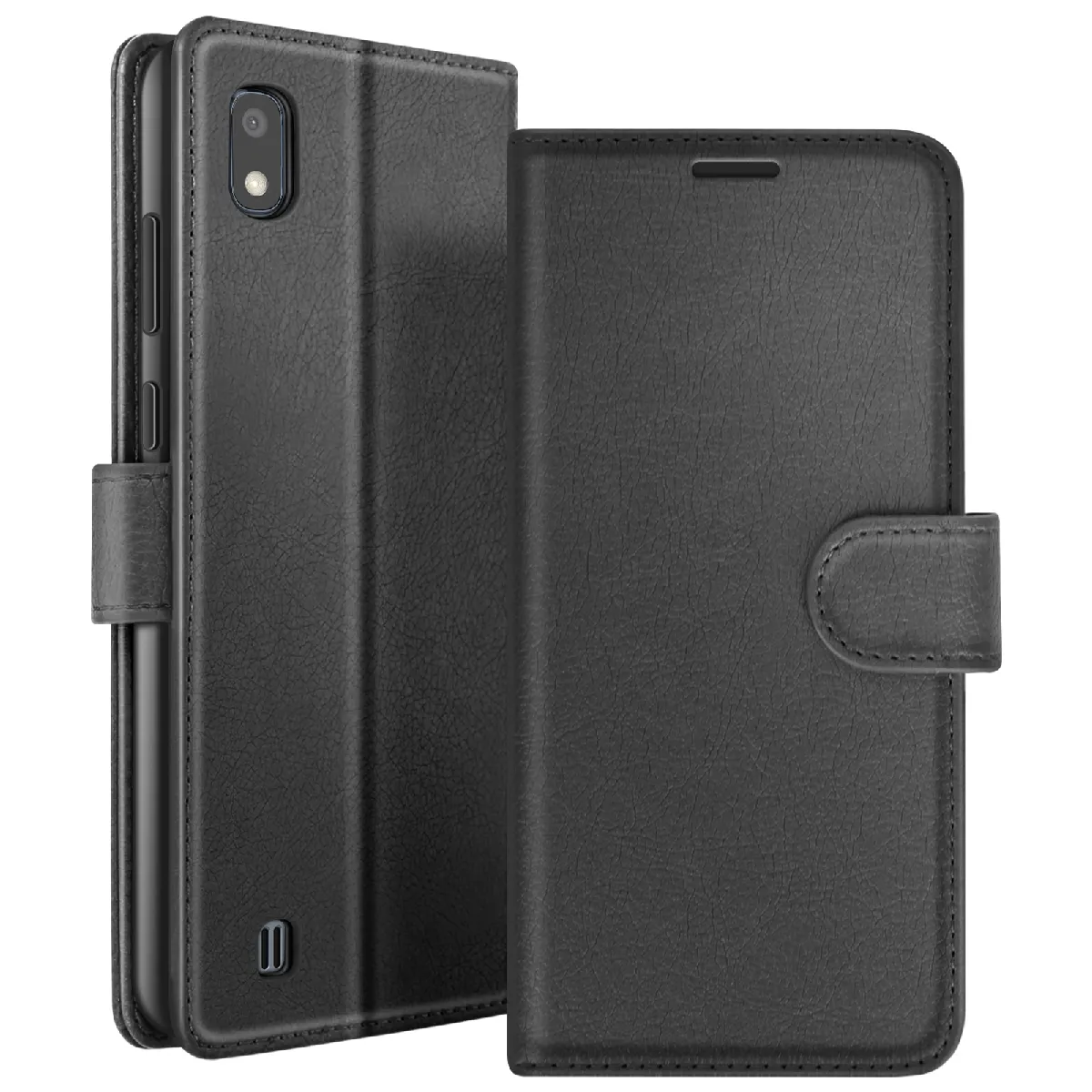 Generique Noir Etui Portefeuille Pour Galaxy A10 Avec Fonction Support Et Languette Magnétique Zanaé - Image 2