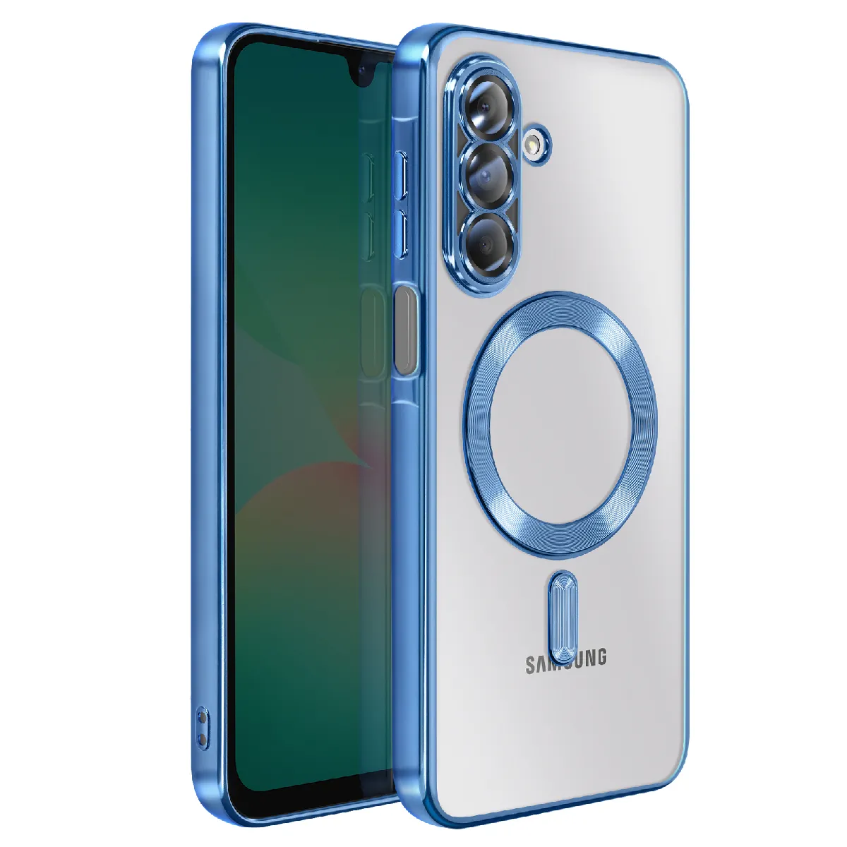 Avizar Bleu Coque Pour Galaxy A26 Compatible Magsafe Avec Contour Chromé