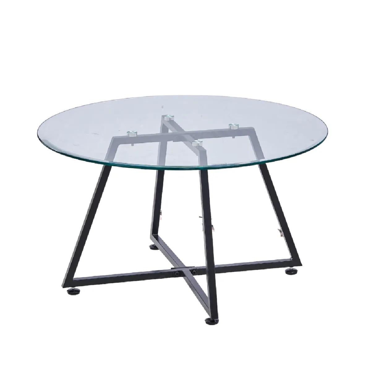Comparer les prix de Table basse HELOISE Métal et plateau en verre 80x45 cm
