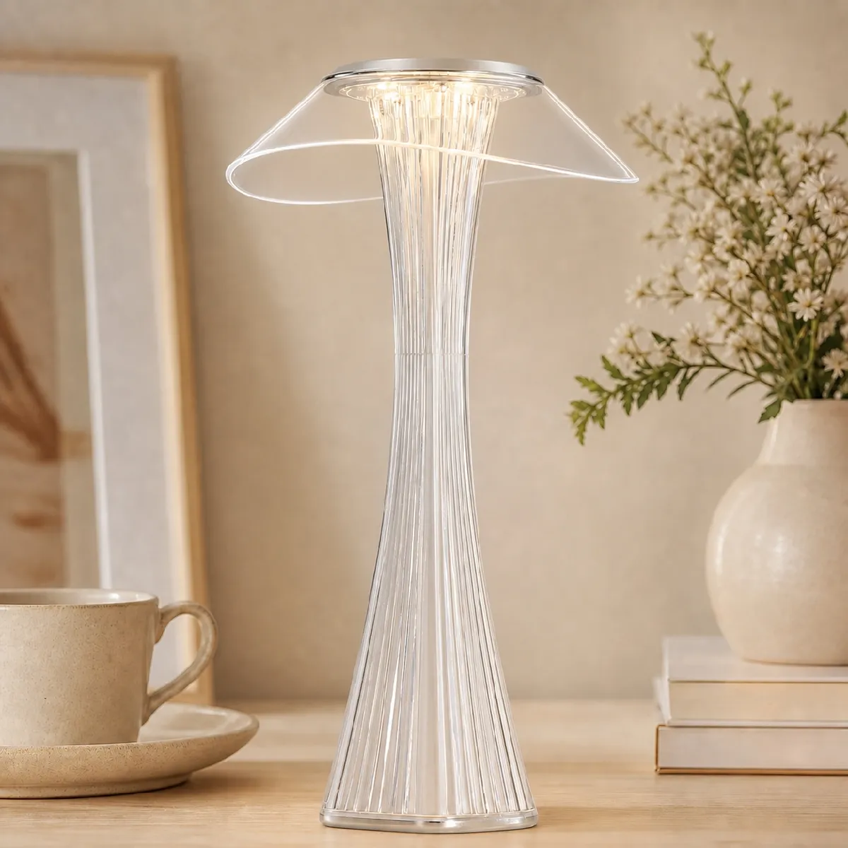 Zmh Lampe de bureau LED tactile - Blanc