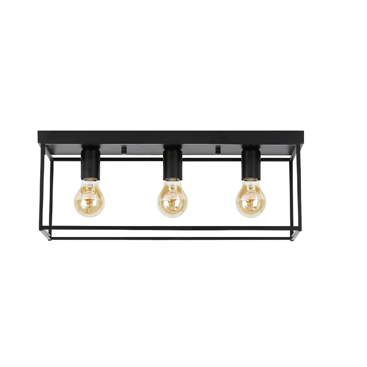 Zmh Plafonnier rond 3 flammes - Noir