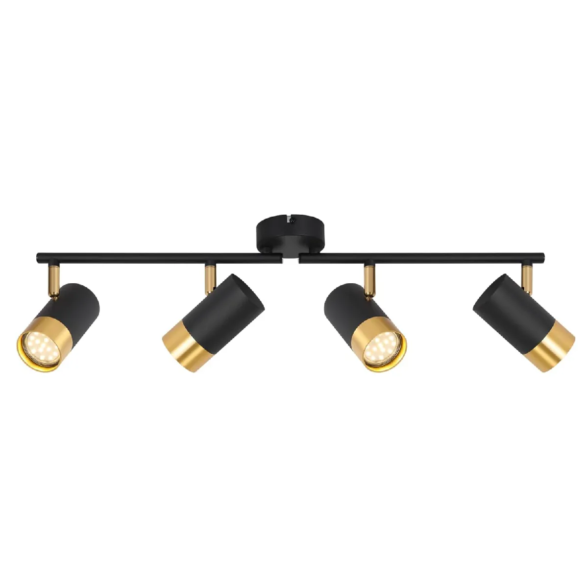 Zmh spot de plafond 4 flammes - noir et or
