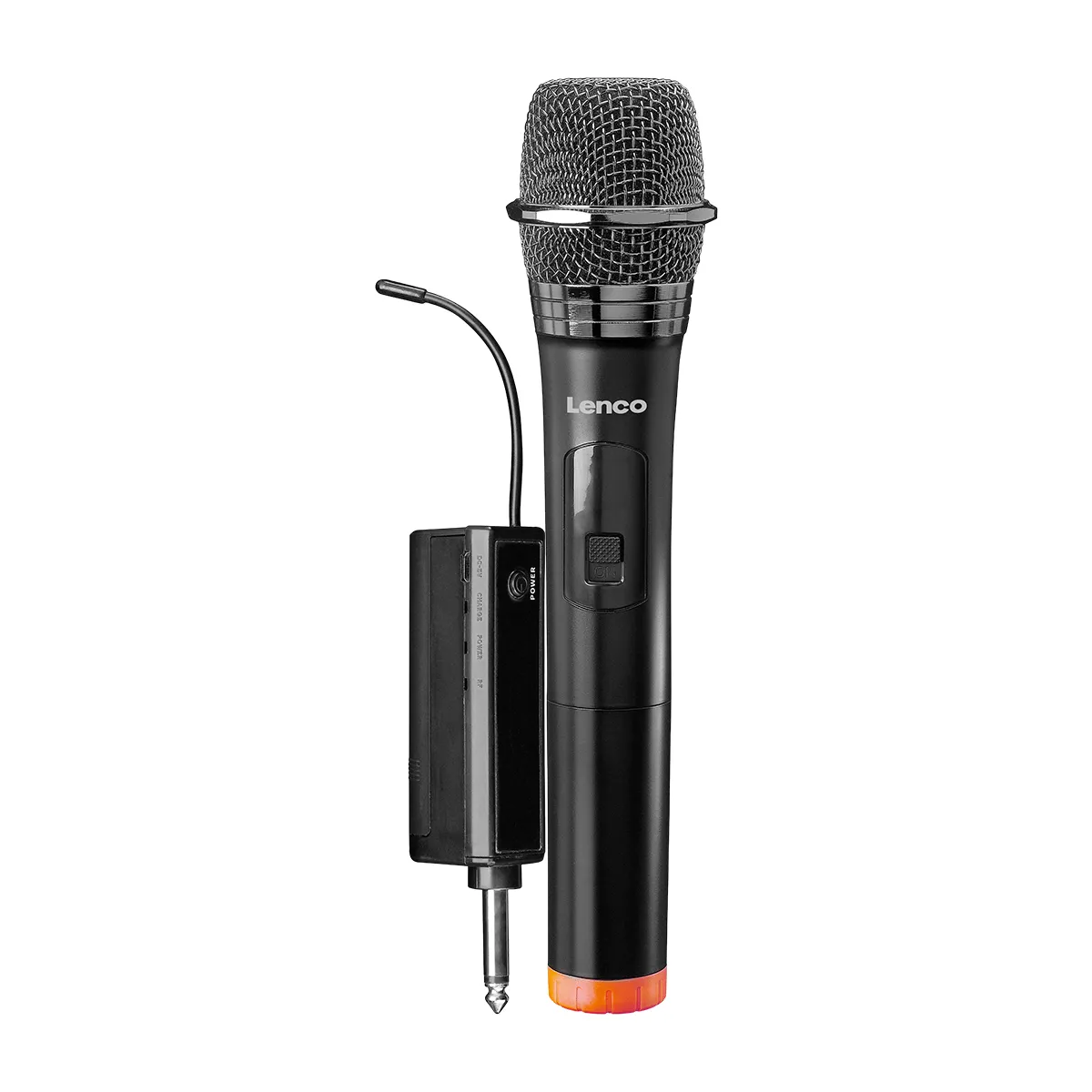 Lenco Noir/Orange Microphone Sans Fil Dynamique