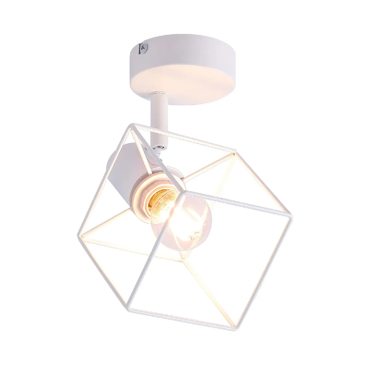 Zmh Plafonnier 1 flamme E14 vintage - Blanc