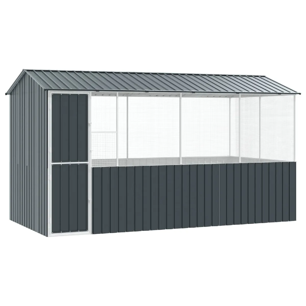Comparer les prix de vidaXL Cage pour oiseaux Anthracite 410 x 210 x 230 cm Acier galvanisé