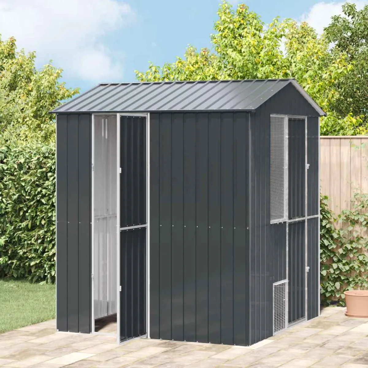 Vidaxl Aviary Pour Oiseaux 210x215x247 Cm Acier - vue 3