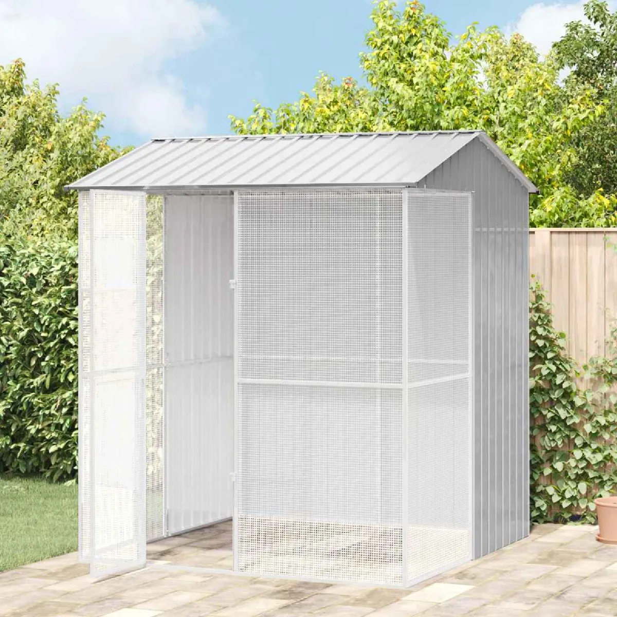 Vidaxl Aviary Pour Oiseaux 210x215x247 Cm Acier - vue 2
