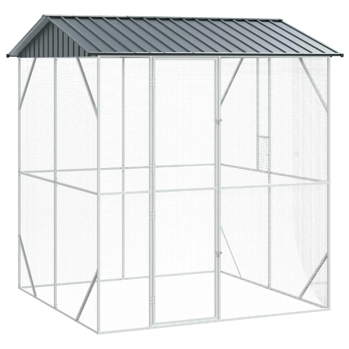 vidaXL Cage pour oiseaux 215 x 208 x 247 cm Acier galvanisé - vue 2