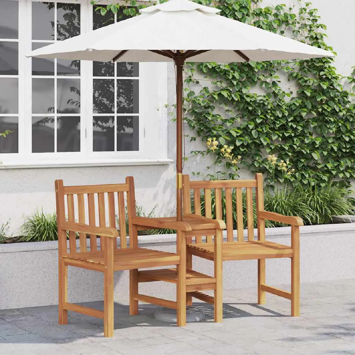 vidaXL Chaises de Jardin 152 x 63 x 89 cm Bois de teck solide