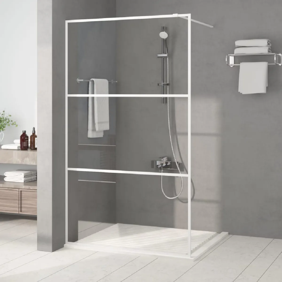 152123 vidaXL Paroi de douche 115x195 cm Verre ESG - vue 2