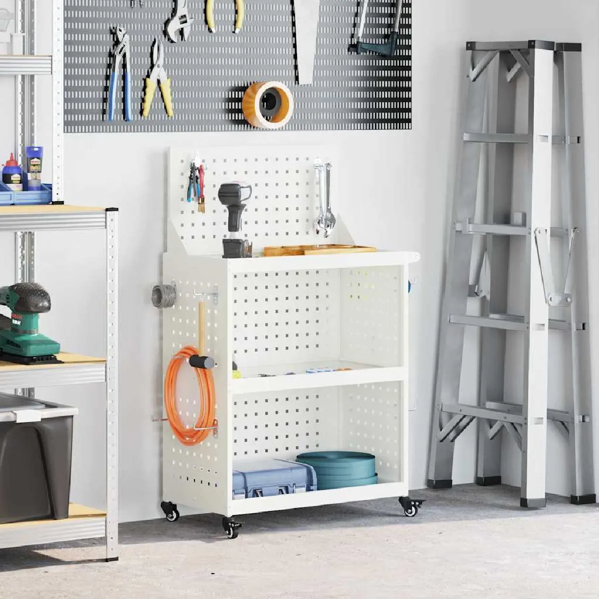 vidaXL Chariot à outils 65 x 35 x 111 cm Acier laminé à froid - vue 3