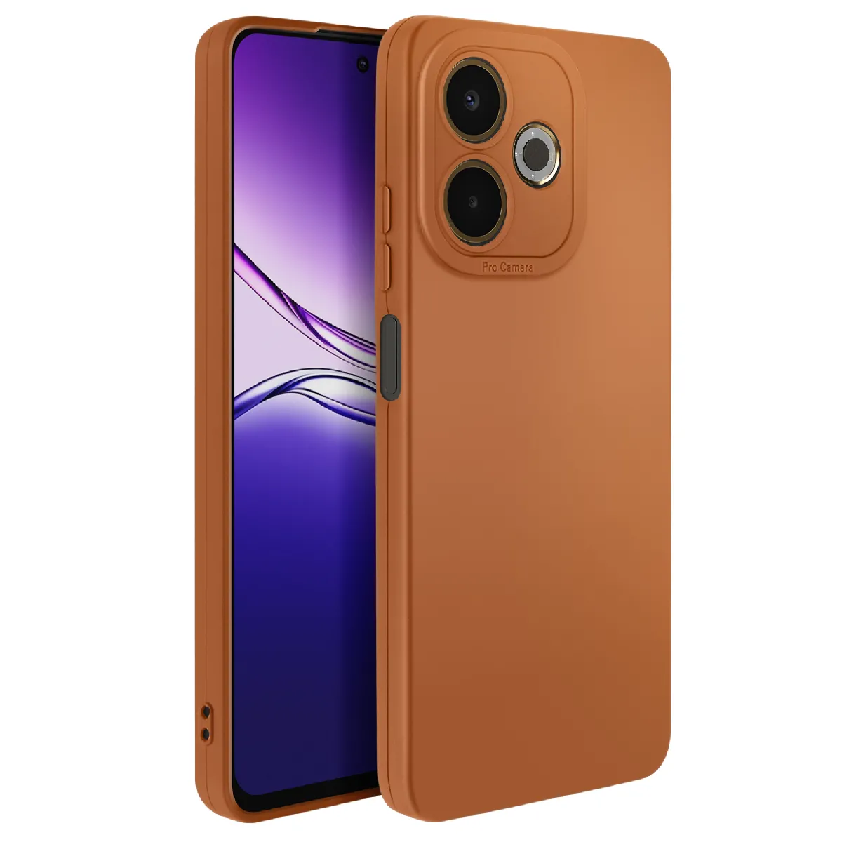 Avizar Marron Coque En Silicone Souple Pour Oppo A5 Pro Avec Renfort Caméra