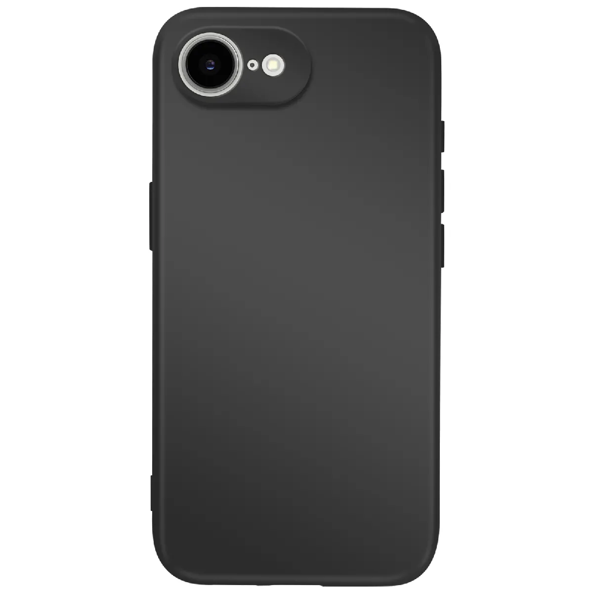 Avizar Noir Coque Pour Iphone 16E Soft-Touch En Silicone Série Fast Cover