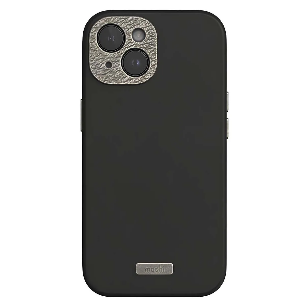 Moshi Noir Coque Magsafe Pour Iphone 15 Plus En Cuir Napa Ultra Renforcé