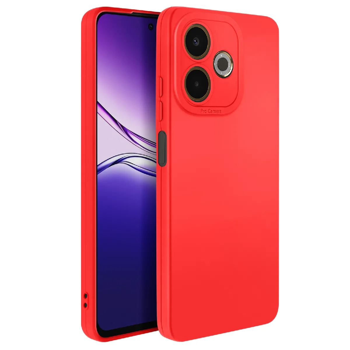 Avizar Rouge Coque En Silicone Souple Pour Oppo A5 Pro Avec Renfort Caméra