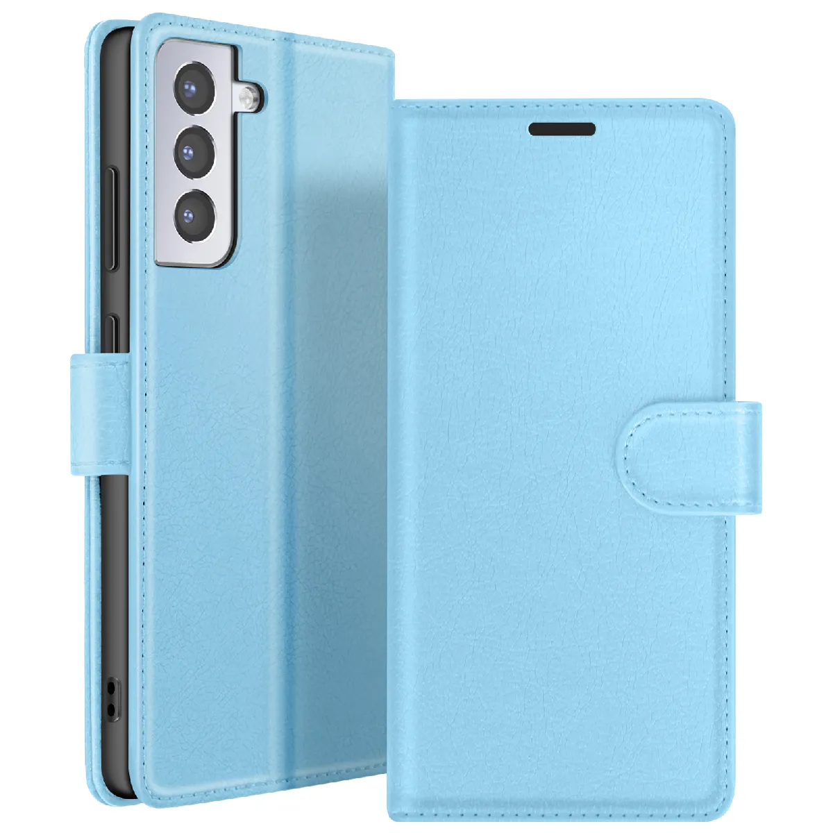 GENERIQUE - Etui Portefeuille pour Galaxy S21 - Bleu Clair - Image 2