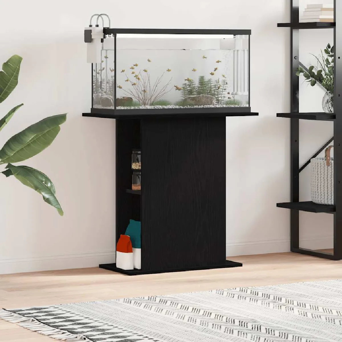 vidaXL Support d'aquarium Chêne 75x36x72 5 cm Bois d'ingénierie - vue 2
