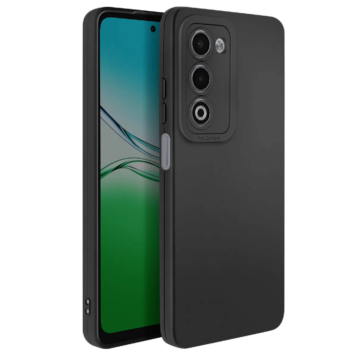 Avizar Noir Coque En Silicone Souple Pour Oppo A5 Avec Renfort Caméra