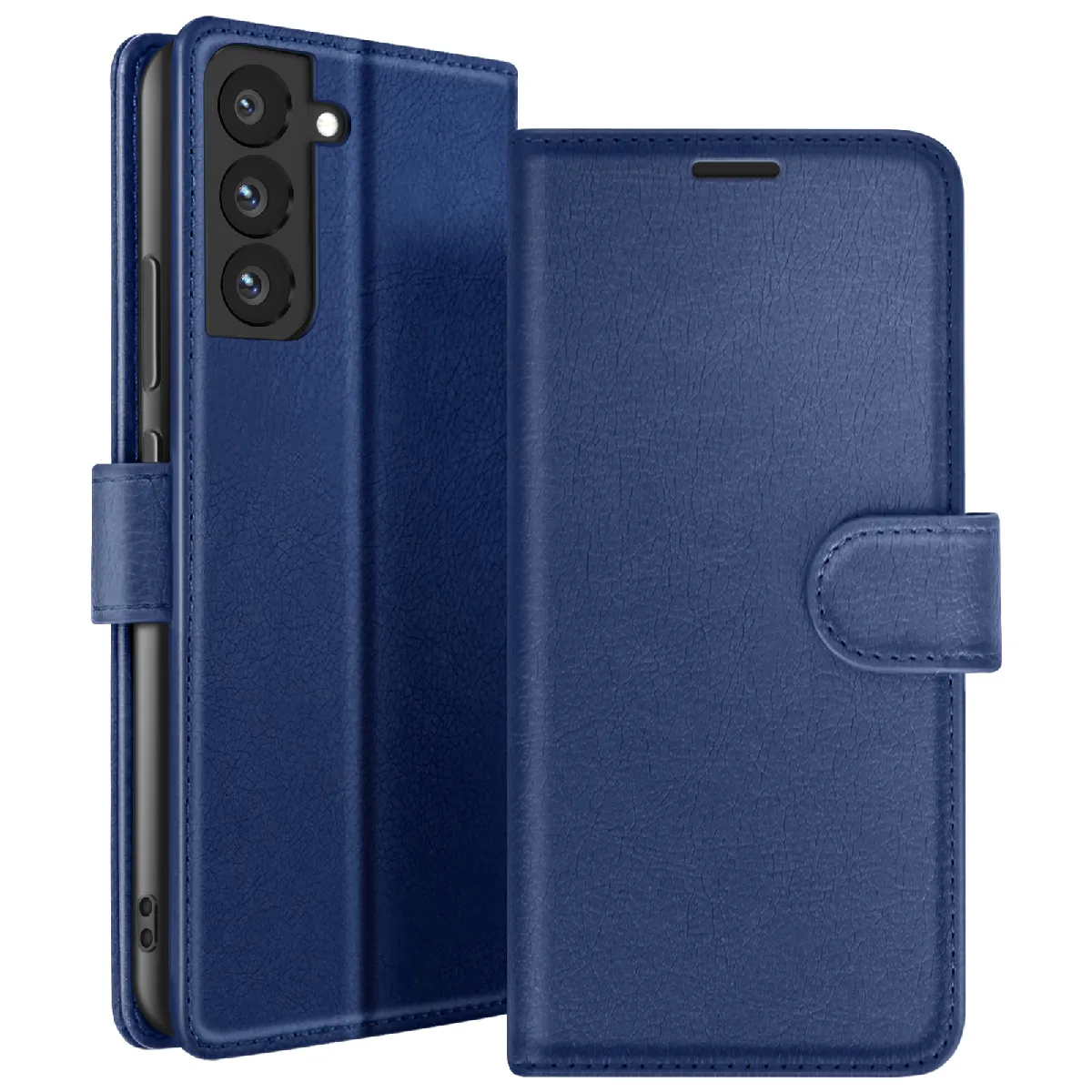 ZANAE Etui Portefeuille pour Samsung Galaxy S22 Support et Languette Zana&eacute; Bleu nuit
