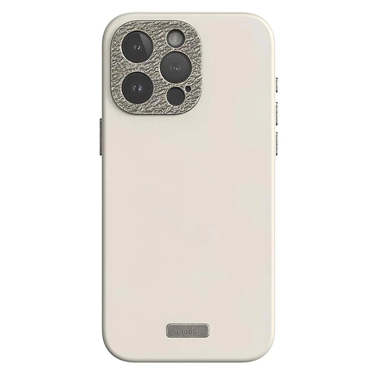 Moshi Beige Coque Magsafe Pour Iphone 15 Pro En Cuir Modèle Napa Ultra Résistant