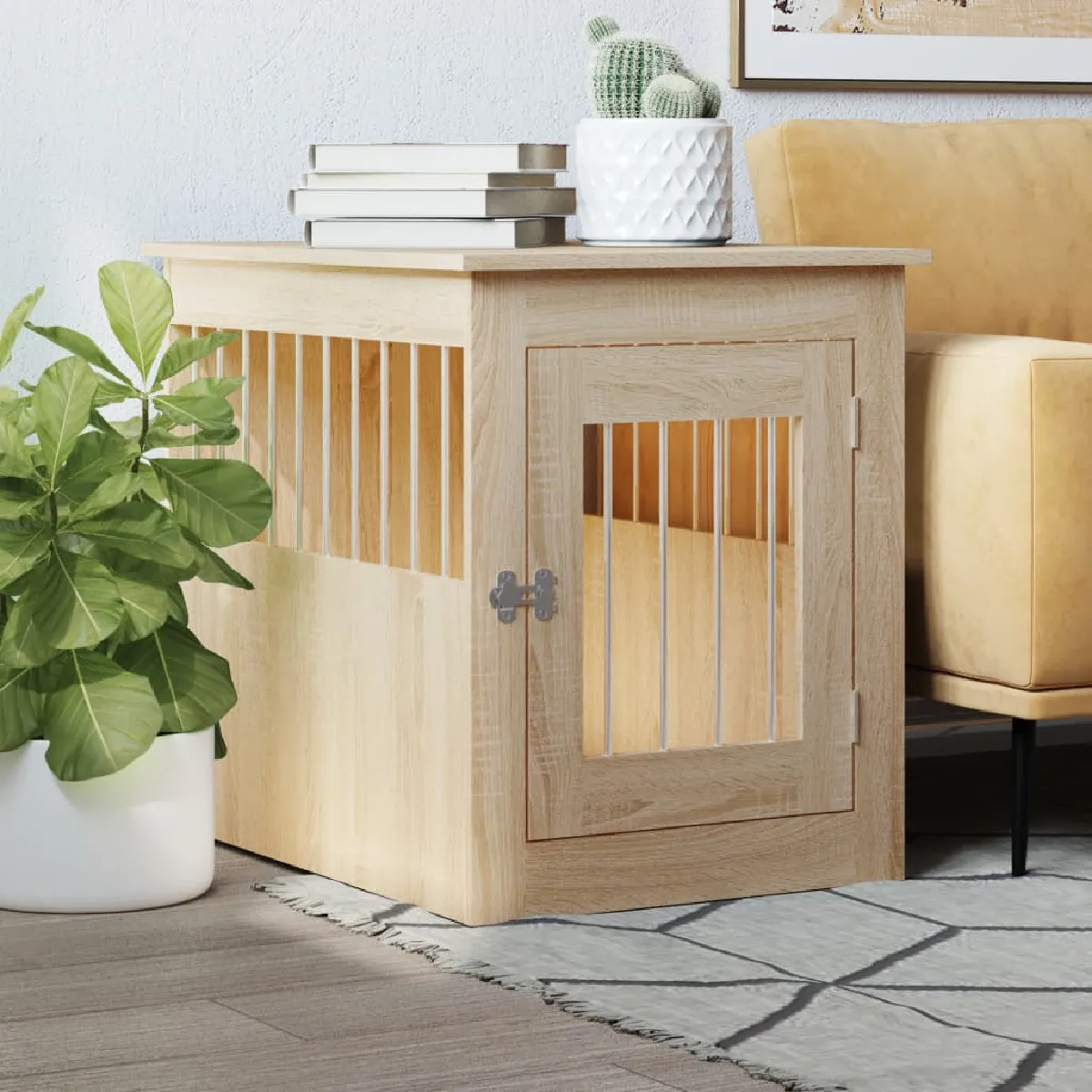 vidaXL Meuble de cage pour chiens chêne sonoma 55x75x65 cm - vue 2