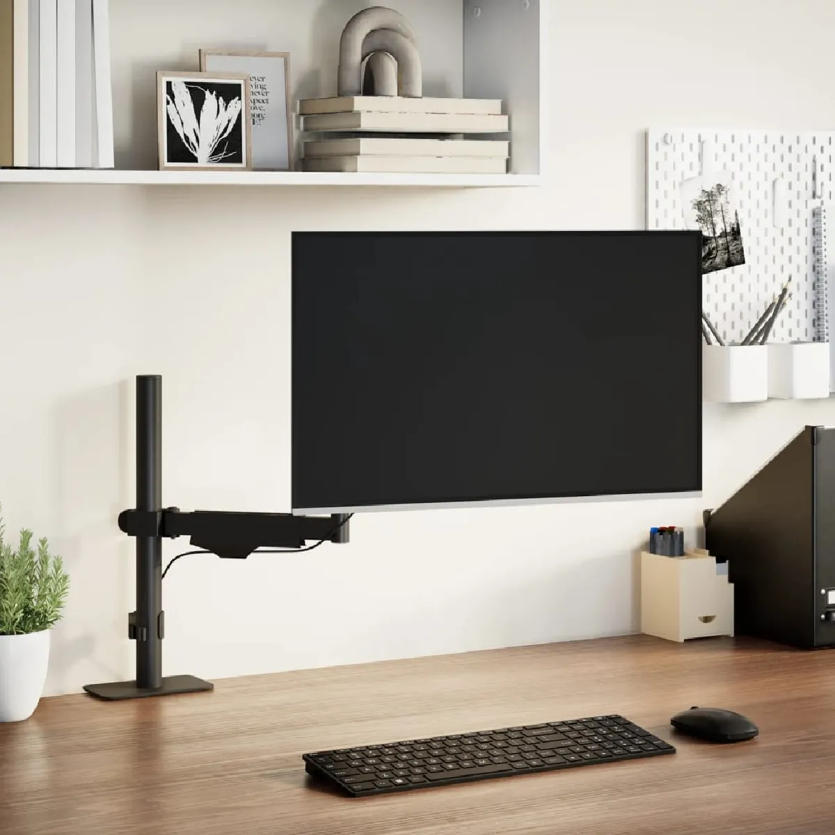 vidaXL Bras pour moniteur unique 27 pouces max ressort à gaz 10 kg - vue 2