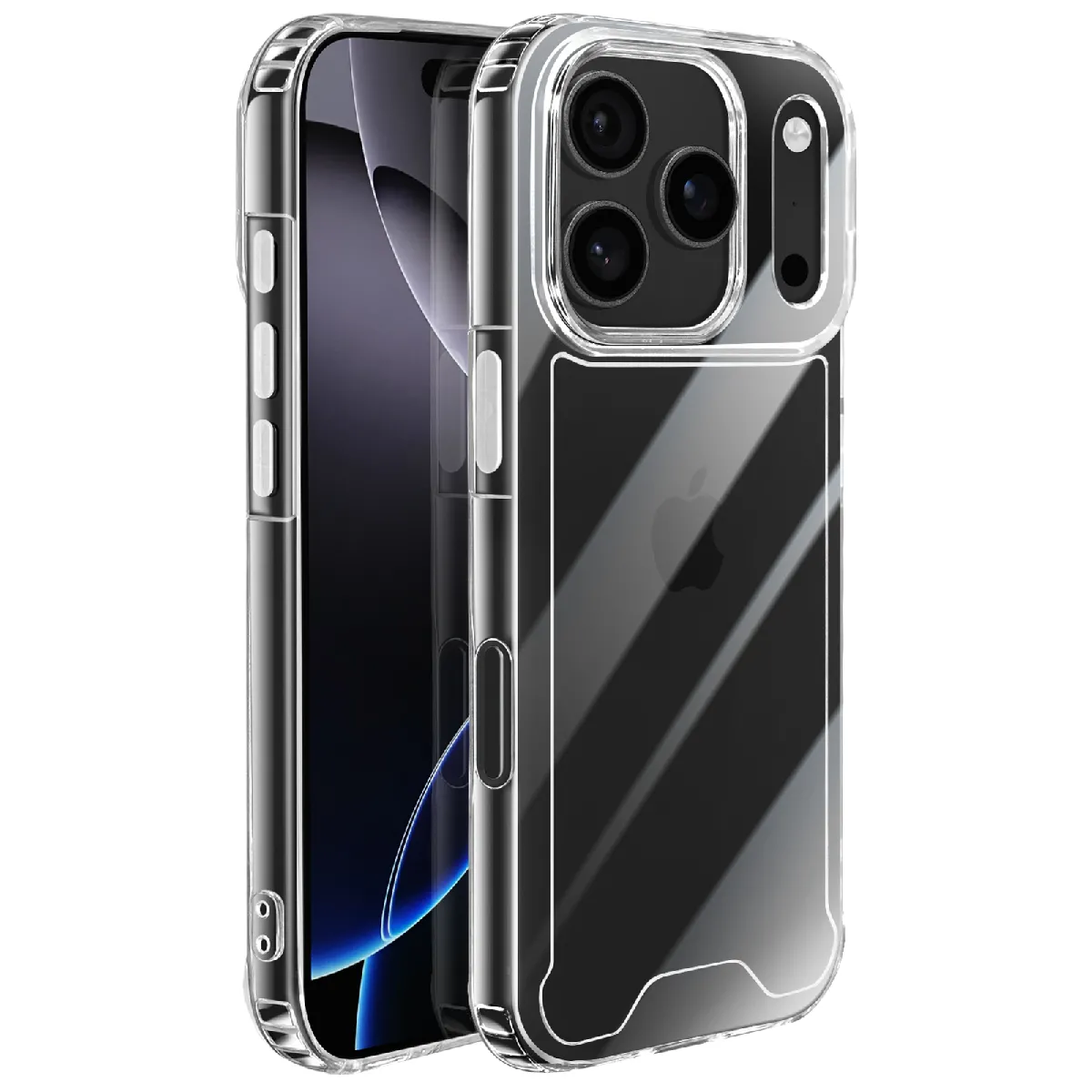 Avizar Coque Pour Iphone 17 Pro Avec Contour En Silicone Et Coins Renforcés Transparent