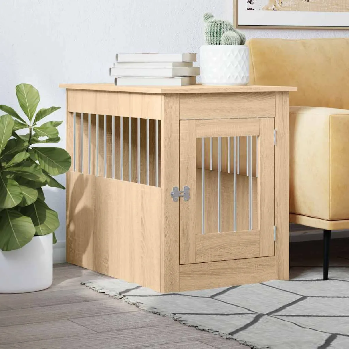 vidaXL Meuble de cage pour chiens chêne sonoma 55x80x68 cm - vue 2