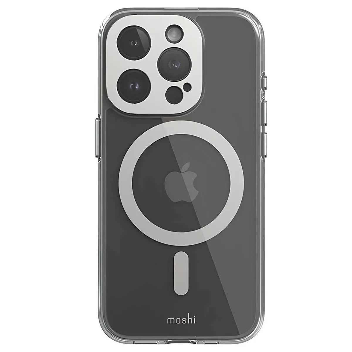Moshi Argent Coque Magsafe Pour Iphone 15 Pro Iglaze Avec Protection Caméra Antichoc