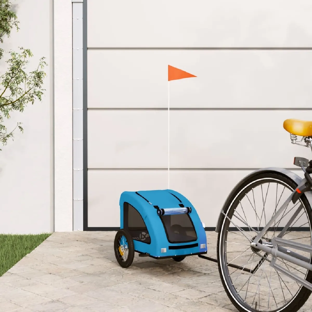 vidaXL Remorque de vélo pour animaux de compagnie bleu