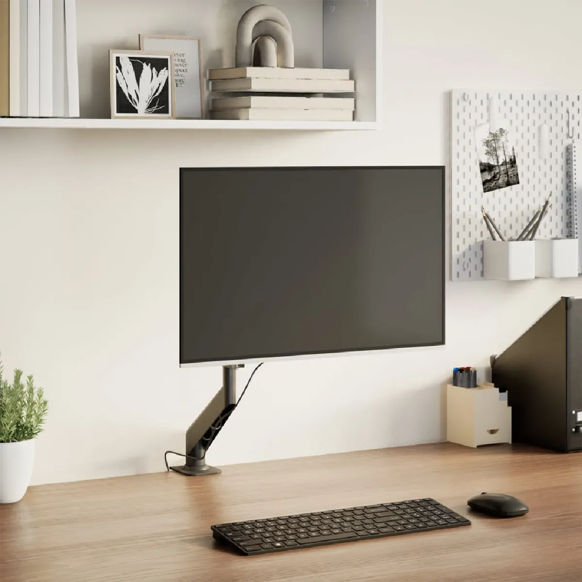 vidaXL Bras pour moniteur unique 27 pouces max ressort à gaz 10 kg