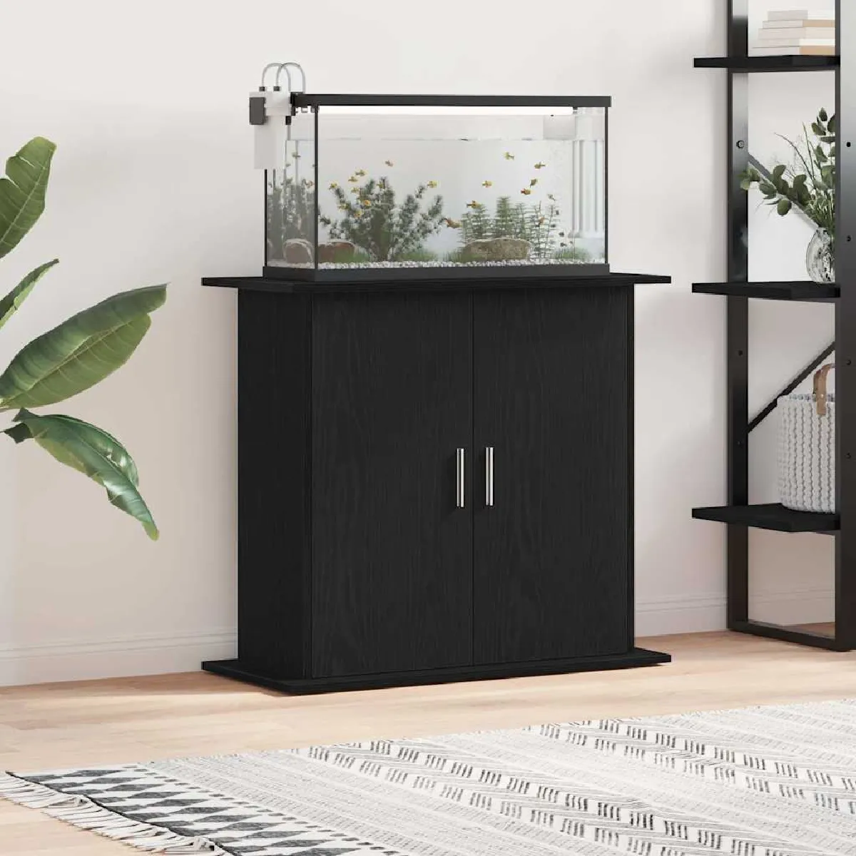 Vidaxl Support Pour Aquarium Chêne 81x36x73 Cm Bois D'ingénierie - vue 2