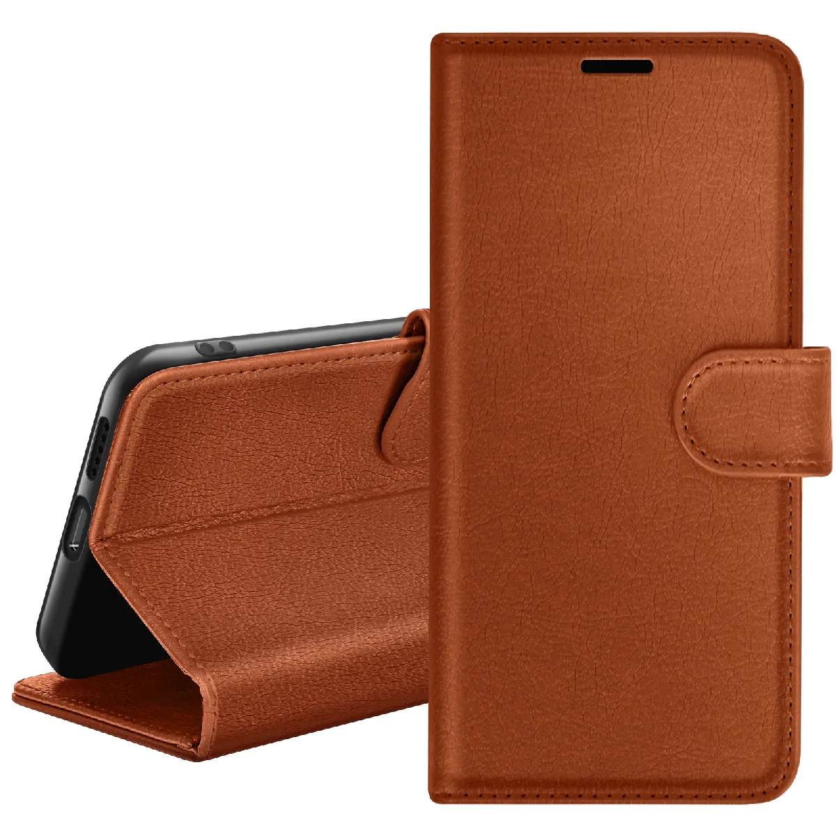 Zanaé Marron Étui Portefeuille Pour Oppo A40 Support Et Languette Magnétique