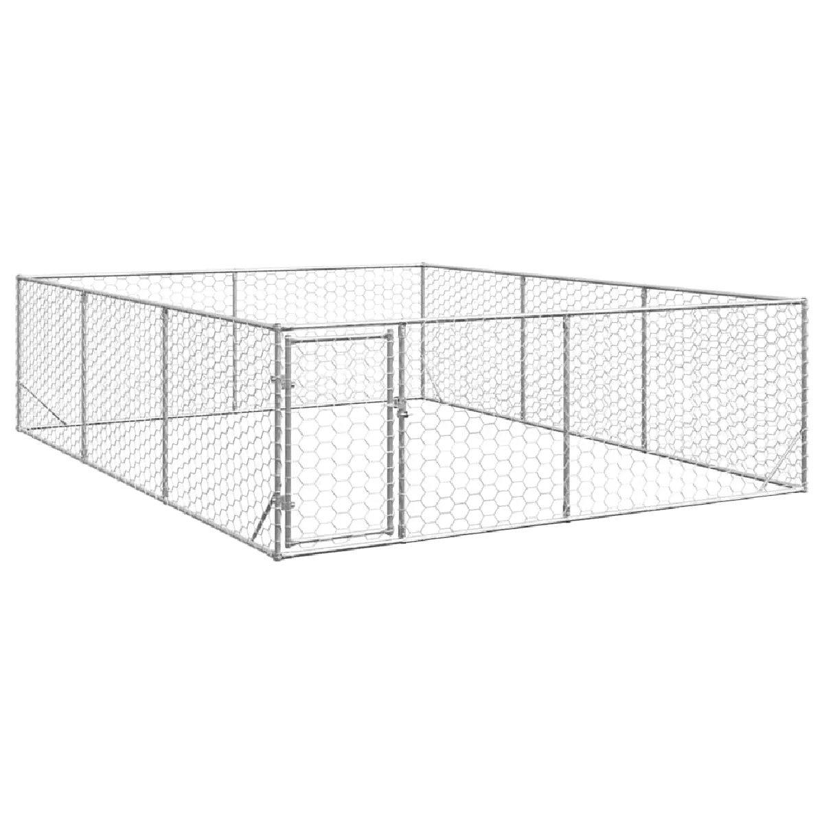 vidaXL Niche d'extérieur pour chien avec porte 3 x 4 x 1 acier galvanisé - vue 2