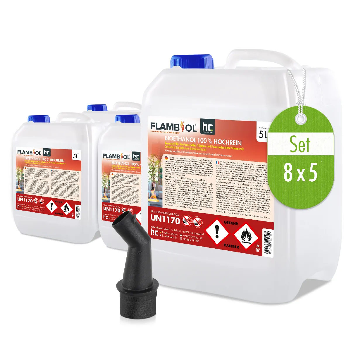 Bioéthanol 100% Dénaturé FLAMBIOL® en Bidon de Combustible Écologique